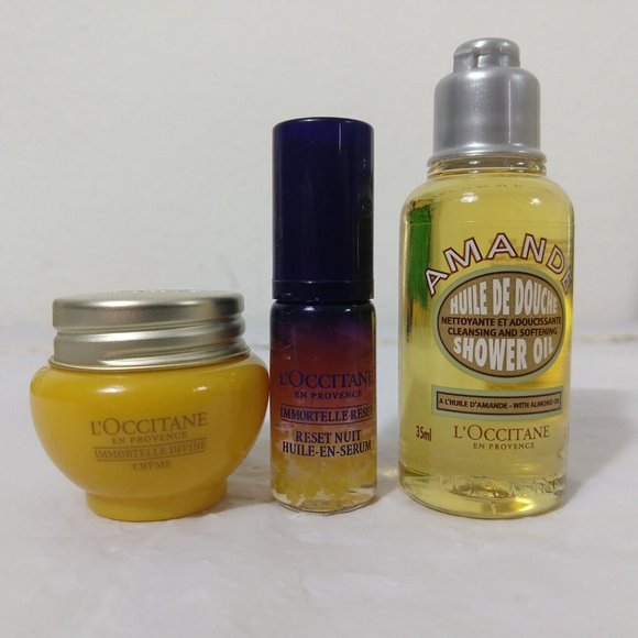 L'occitane Anti Aging Divine Cream, Reset serum & Almond shower Oil Set … - Picture 2 of 5